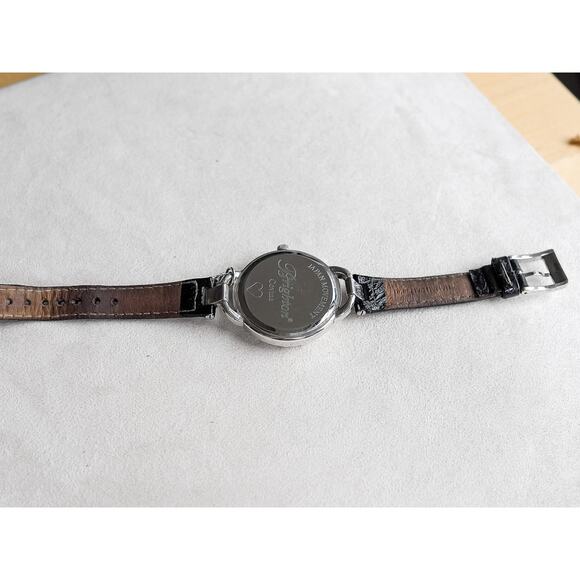 Brighton Corvina Watch Rare Colorful Floating Hearts Black Leather Band Works - Picture 7 of 8